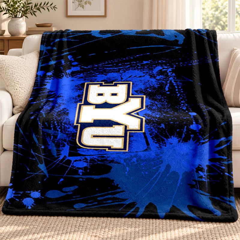 BYU Cougars blanket Flannel Blanket Soft Cozy Plush Throw for Sofa Bed Lightweight Home Decoration Outdoor camping