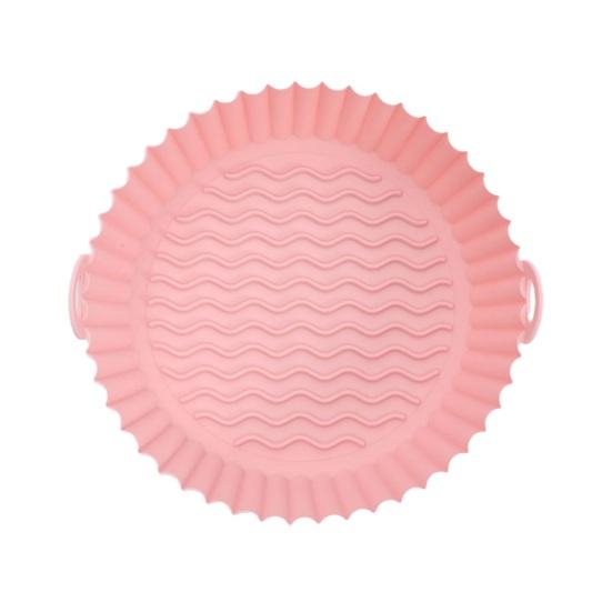 Силиконовый вкладыш для аэрофритюрницы с ручками Круглые складные коврики для выпечки, жарки, приготовления на пару Пищевой антипригарный