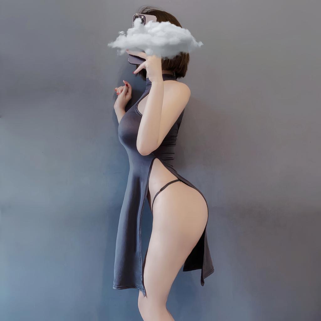 Sexy Cheongsam Babydoll Dress See Trough Chemises Lingerie Hot Sexy Dress Cosplay Game Costume for Women