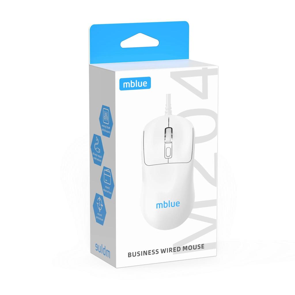 Новая проводная мышь MEIZU Mblue M204 для бизнеса, 1200 точек на дюйм, легкая домашняя офисная мышь с интерфейсом USB, подходит для игровой консоли ноутбука, белая