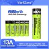 VariCore VC-1826 18650 3.7V 2600mAh High Capacity High Drain 13A Rechargeable Lithium Battery with Pointed Tabs for DIY/RC/Drill