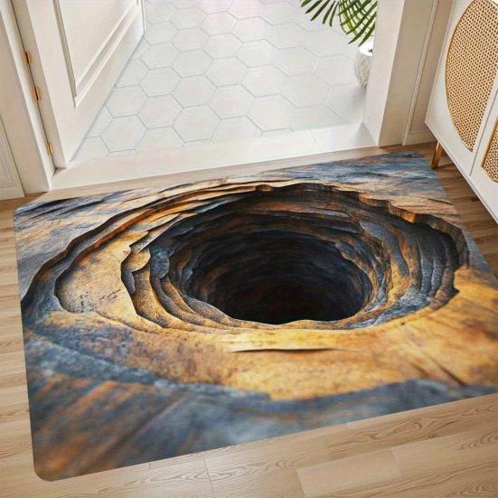 3D Коврик для пола с глубиной, Диатомовая земля, Абсорбирующий, Бездонная яма, Коврик для ванной, Нескользящий, Ковер с оптической иллюзией для декора ванной, спальни, гостиной