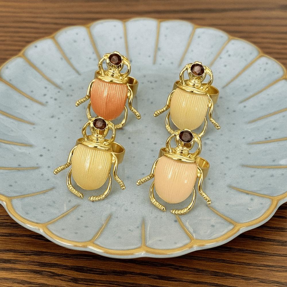 Enamel Beetle Opening Ring Punk Style Enamel Beetle Ring Vintage Retro Insect Ring  Friend