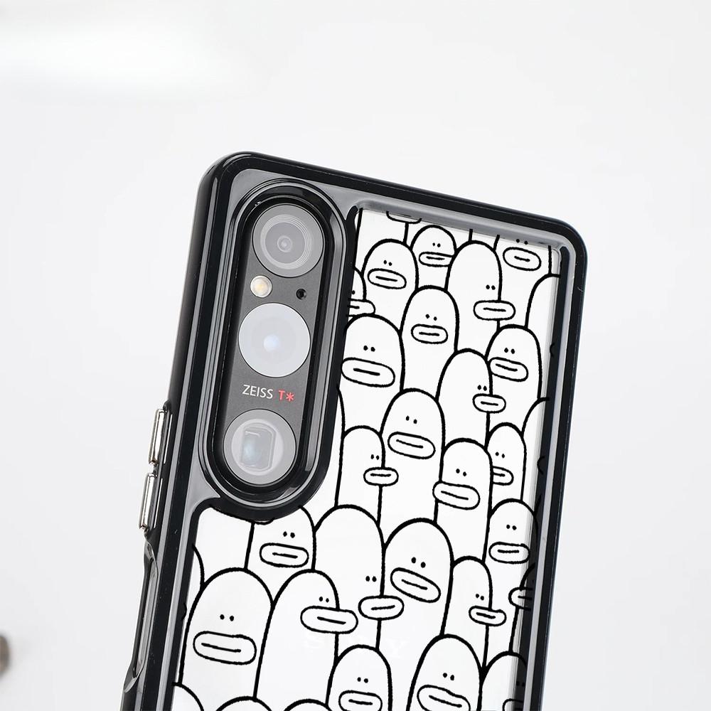 "Cute Duck"Hard Transparent Phone Case For Sony Xperia 1 V VI VII VIII Xperia 5 V Xperia 10 V VI VII/ Shockproof Sony Cover