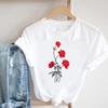(Asian Size) Tee Top Women Flower Lovely Style Trend Print Lady Clothing Casual Short Sleeve Fashion Tshirt  Female Graphic T-shirt