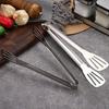 Stainless Steel Food Tongs Heat-Resistant Serving Tongs for BBQ Buffet Non-Slip Handle Food Clamp with Oil-Draining Holes