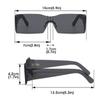 Non-polarized Flat Fashion Punk Sunglasses Women Y2K Rimless Rectangle Sun Glasses Women Men Mirror One Piece Eyewear