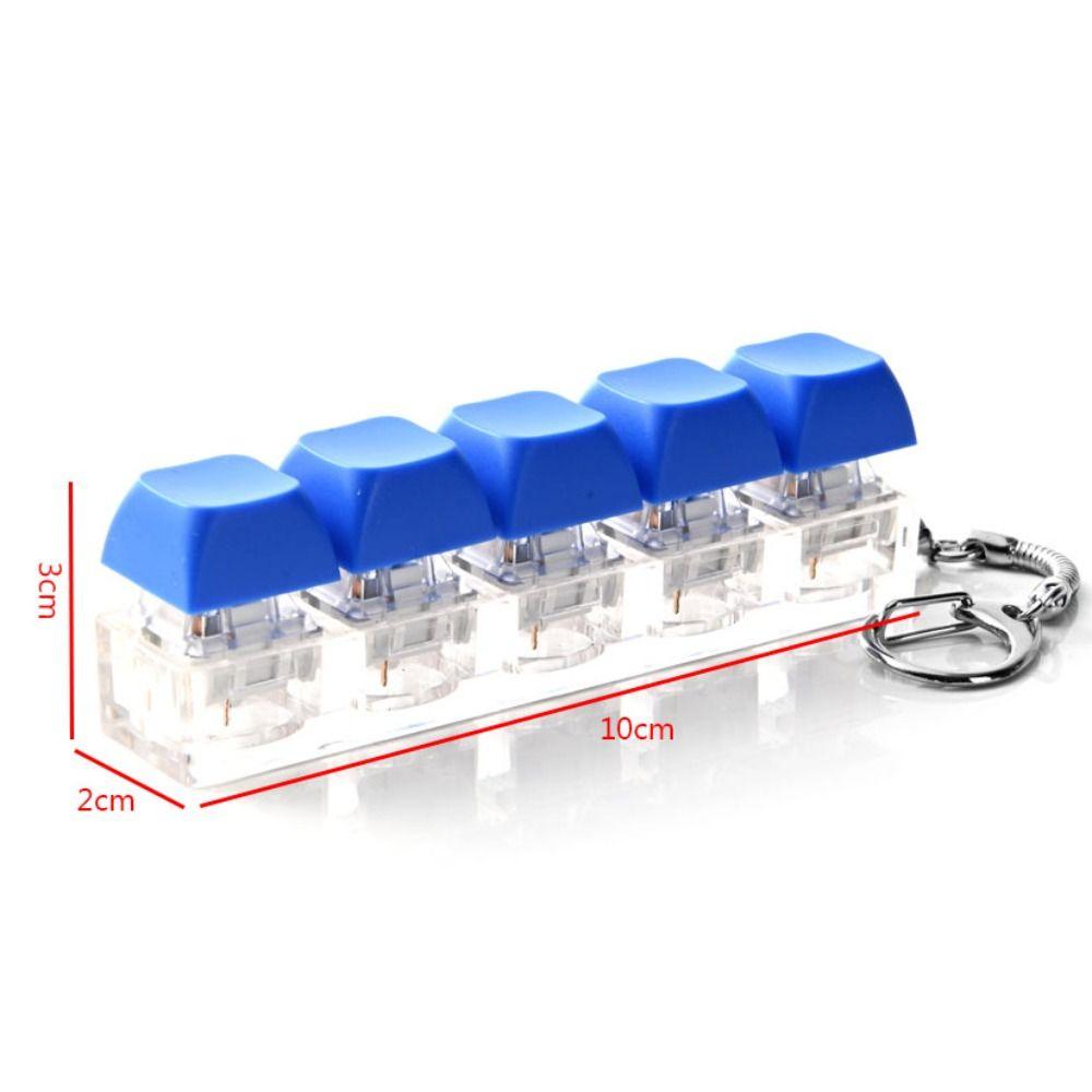 Key Button Decompression Toys 5 Keys Keyboard Fidget Keychain Relaxing Keycaps Keychain Toys  Adult