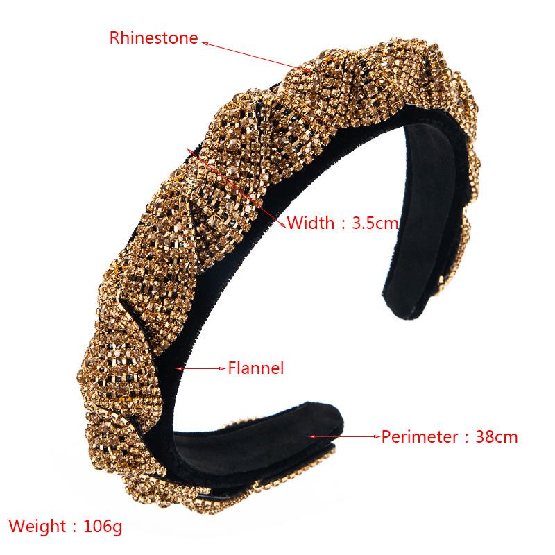 Женская великолепная повязка на голову со стразами, большая серия, шампунь для волос, байковый обруч для волос Grotto