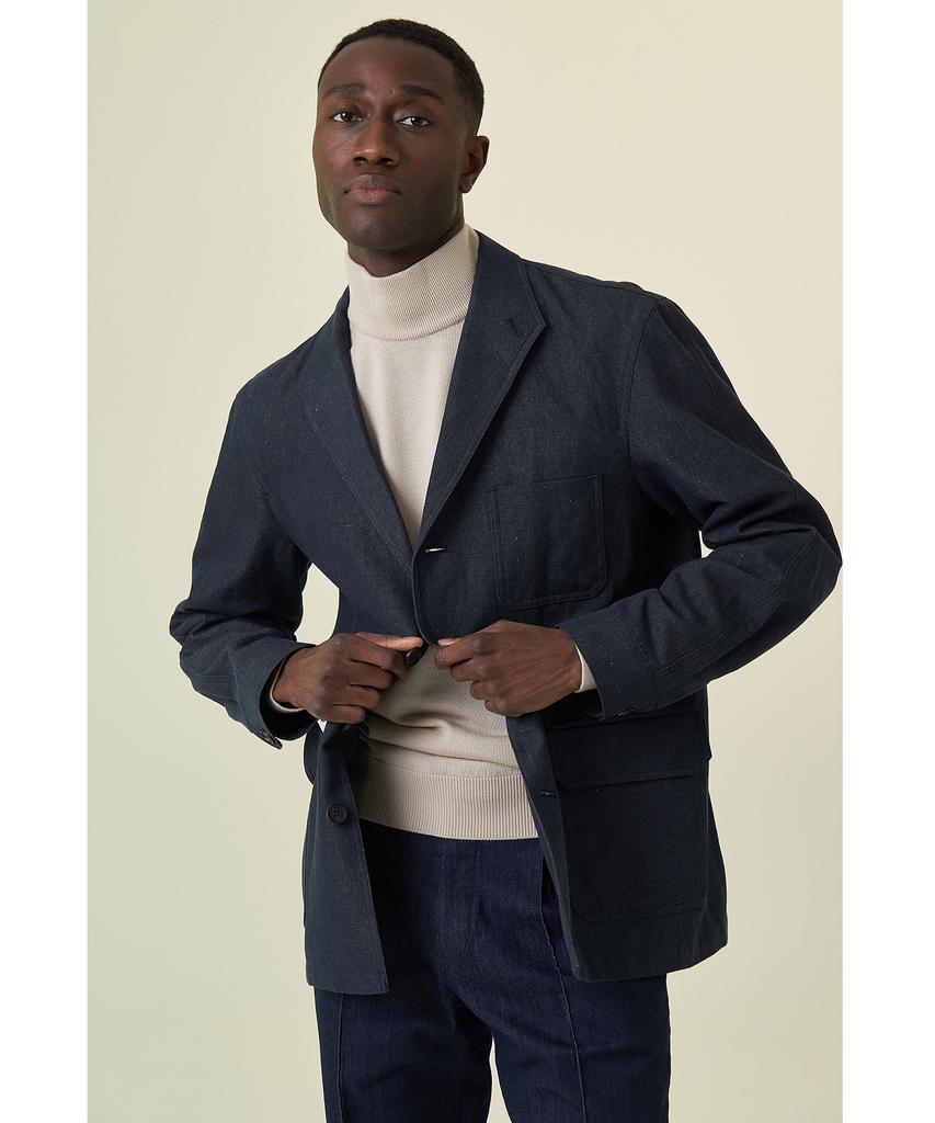 Iolo Cotton Linen Teva Jacket_Indigo