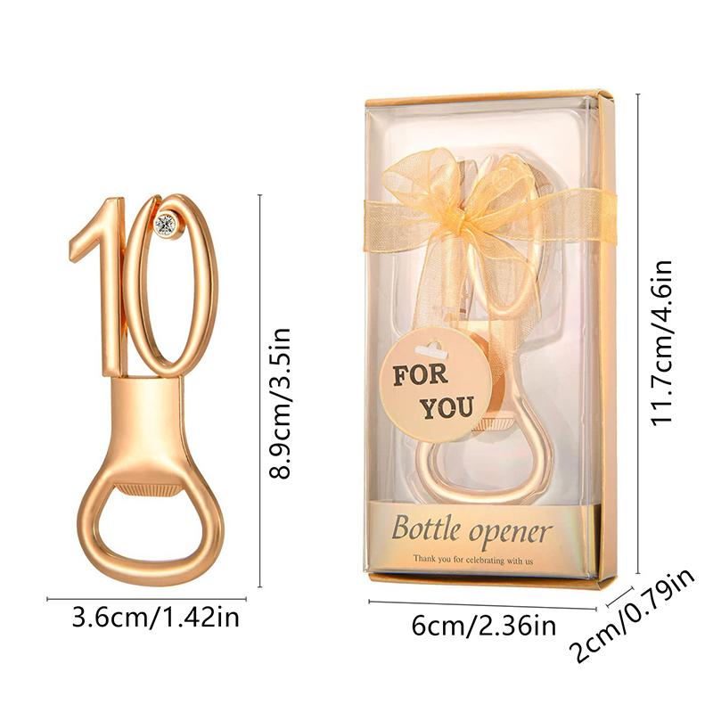 30/40/50/60/70/80 Number Shape Bottle Opener For Birthday Party Wedding Anniversary Souvenir Gift Kitchen Gadget1