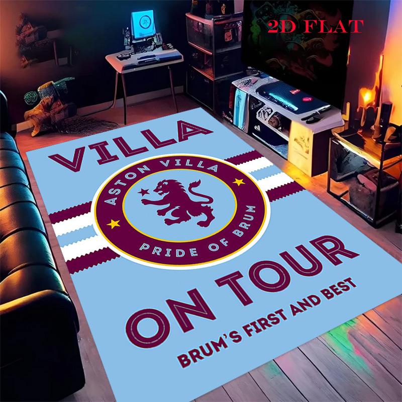 Ковер с логотипом Aston Villa для гостиной, спальни, дома, украшение дивана, нескользящий коврик для детских игр