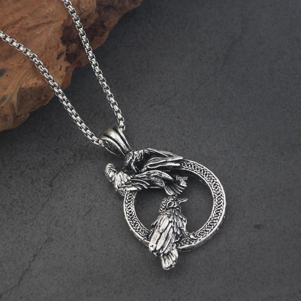 Retro Crow Pendant Necklace: Men's Stainless Steel Animal Chain - Hip Hop Jewelry