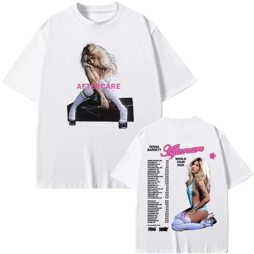 Футболка Nessa Барретт Aftercare Tour Мужская Женская Мода Поп-Панк Музыка Футболки Унисекс Винтажные Оверсайз Футболки