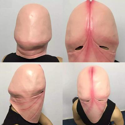 Смешная латексная маска на голову Хэллоуин розыгрыш шутки 3D пенис член вечеринка косплей костюм