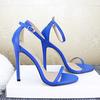 Plus Size Sandals Shoes Women Summer High Heels Blue Sexy Dance Club Pumps Ankle Strap Fashion Zapatos De Mujer Stiletto Ty
