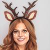 Повязка на голову с оленьими рогами, женские оленьи рога и уши, аксессуары для волос на Рождество, Хэллоуин, косплей, вечеринка, принадлежности