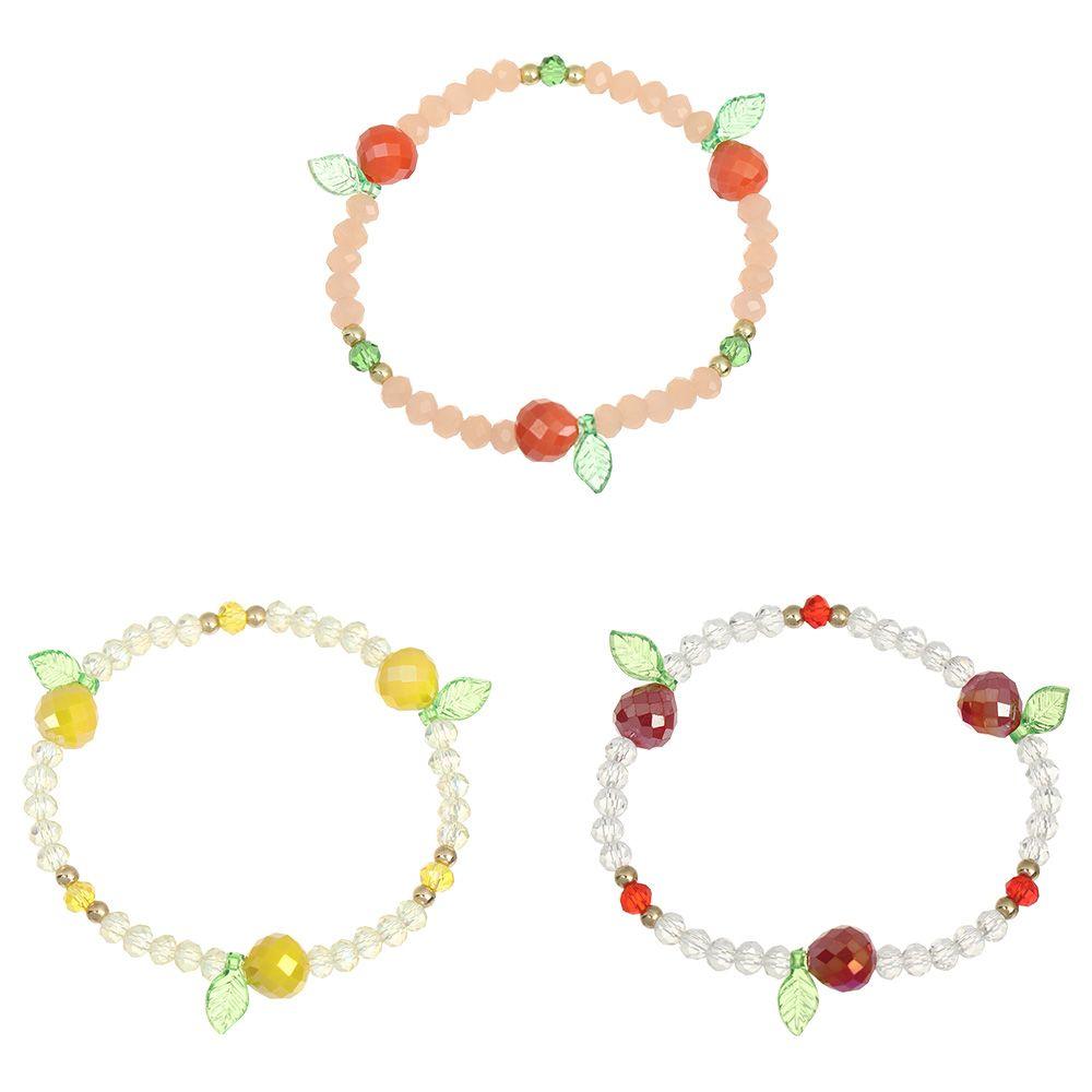 Girl Sweet Gift Bangles Elastic Rope Bracelets Glass Crystal Stone Fruit Crystal Beaded Bracelet