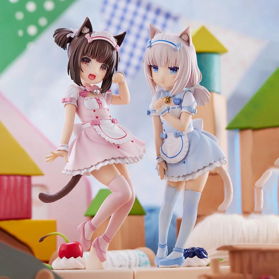 18 см NEKOPARA Аниме Кошка-Горничная Фигурка - Шоколад Ваниль Милая ПВХ Коллекционная Статичная Кукла Красивая Кошачий Стиль Модель для Детей Премиум Качество