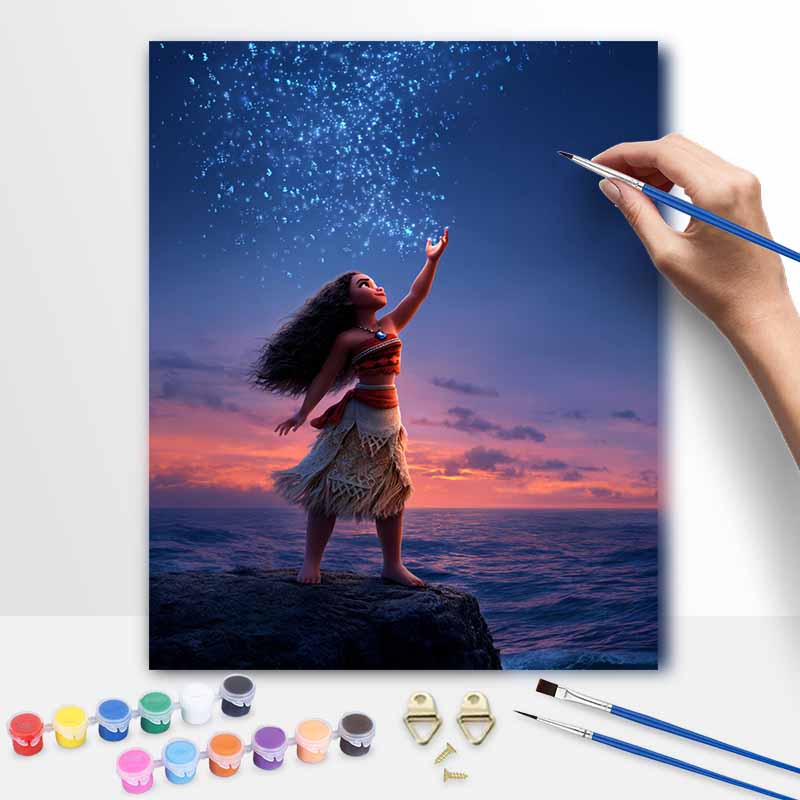 Disney Цифровой набор для рисования маслом «Моана» DIY ручная работа домашний декор подарок