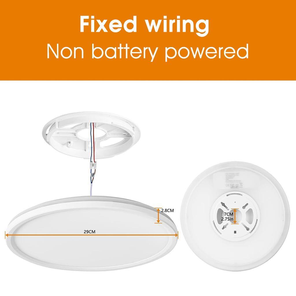 Светодиодный потолочный светильник с пультом дистанционного управления, Диммируемый 24 Вт 3-цветный потолочный светильник с диммируемым ночником 1800k Теплый, Круглые накладные светодиодные потолочные светильники (белый)