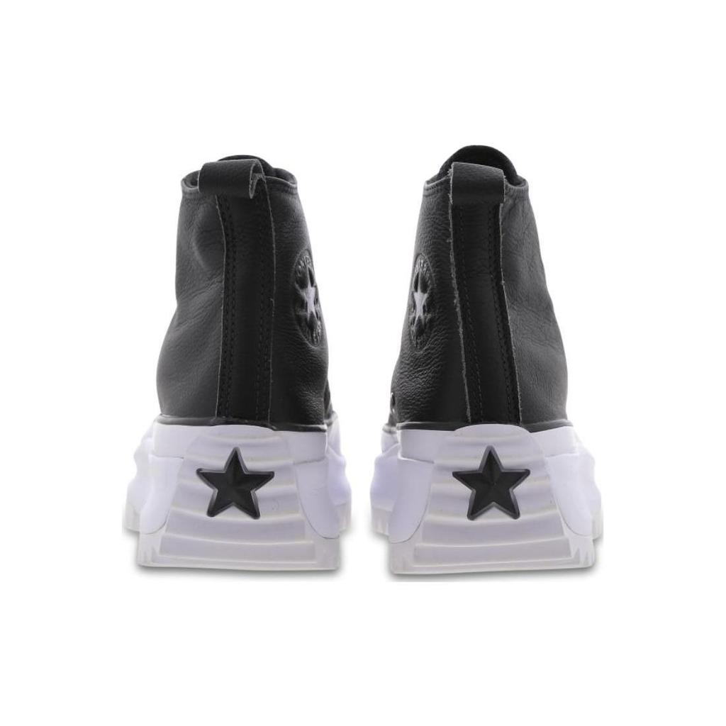 Converse Run Star Hike Leather Comfortable Versatile Trendy High-Top Canvas Shoes Unisex Sneakers Black A04183C