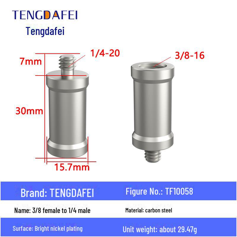 Адаптер для штатива с креплением на стойку для освещения и поворота камеры с резьбой 1/4" на 3/8" на M4/M5/M6/M8