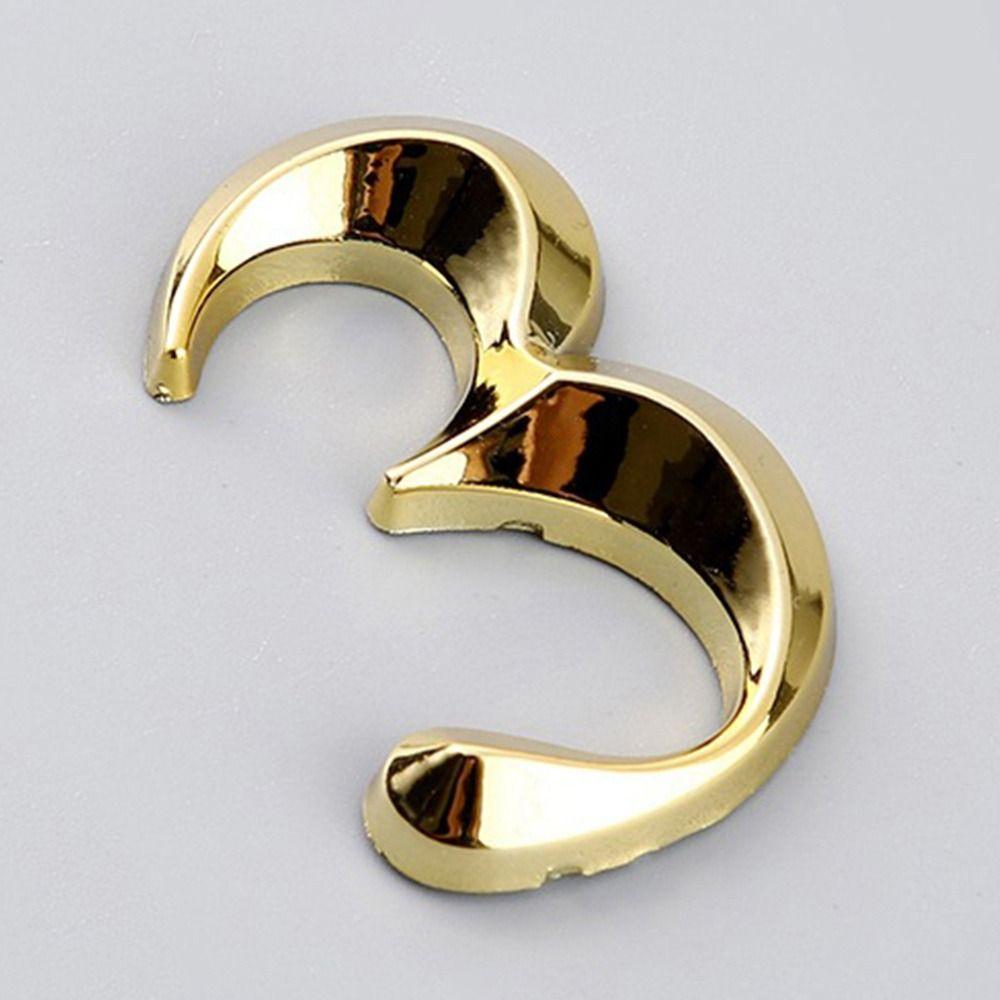 АБС литье под давлением номер двери золотые цифры от 0 до 9 креативная табличка этикетка для улицы