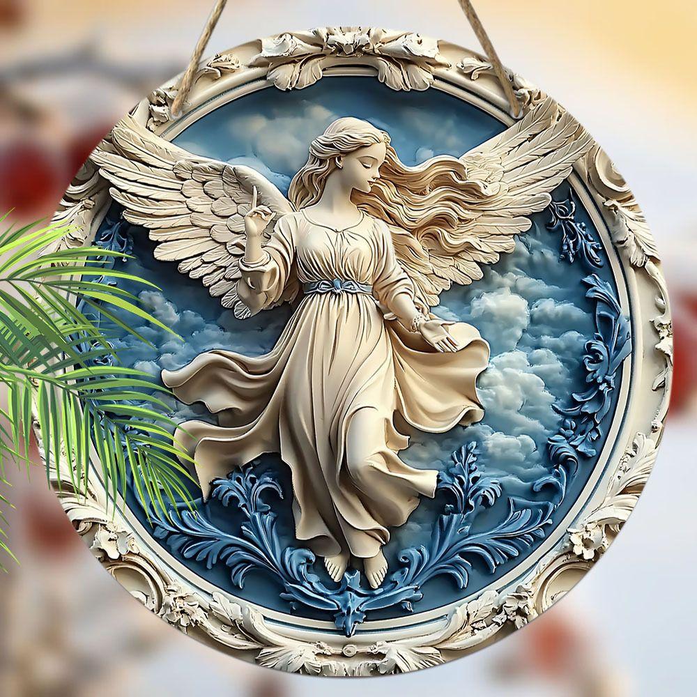 Pendant with Angel Pattern, Decoration of Home Walls or Doors, 2d Flat Wooden, Christmas Decoration, Gifts for Friends and Family