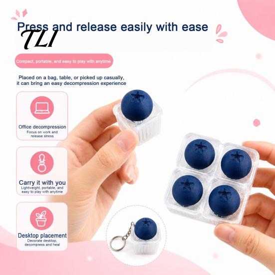Decompression Blueberry Toy 3D Printed Fidget Clicker, 1/4/9 Keys Box Clicker for Stress Relief, Keyboard Desk