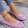 Large Size Flying Knitting Single Shoes Women 2024 Spring and Autumn New Round Head Low Heel Lazy Casual Mother Shoes