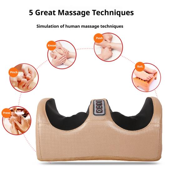 Electric Foot Massager with Heating Function Adjustable Intensity Auto-Off Timer Pain Relief Deep Kneading Foot Massager