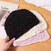 Handmade Crochet Flower Hat Glitter Weave Cap Cute Sequin Knitted Hat  Girls