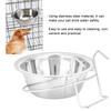 Pet Dog Cat Stainless Steel Hanging Type Bowl Durable Water Food Pot Hanging On Cage with Fixed Bracket