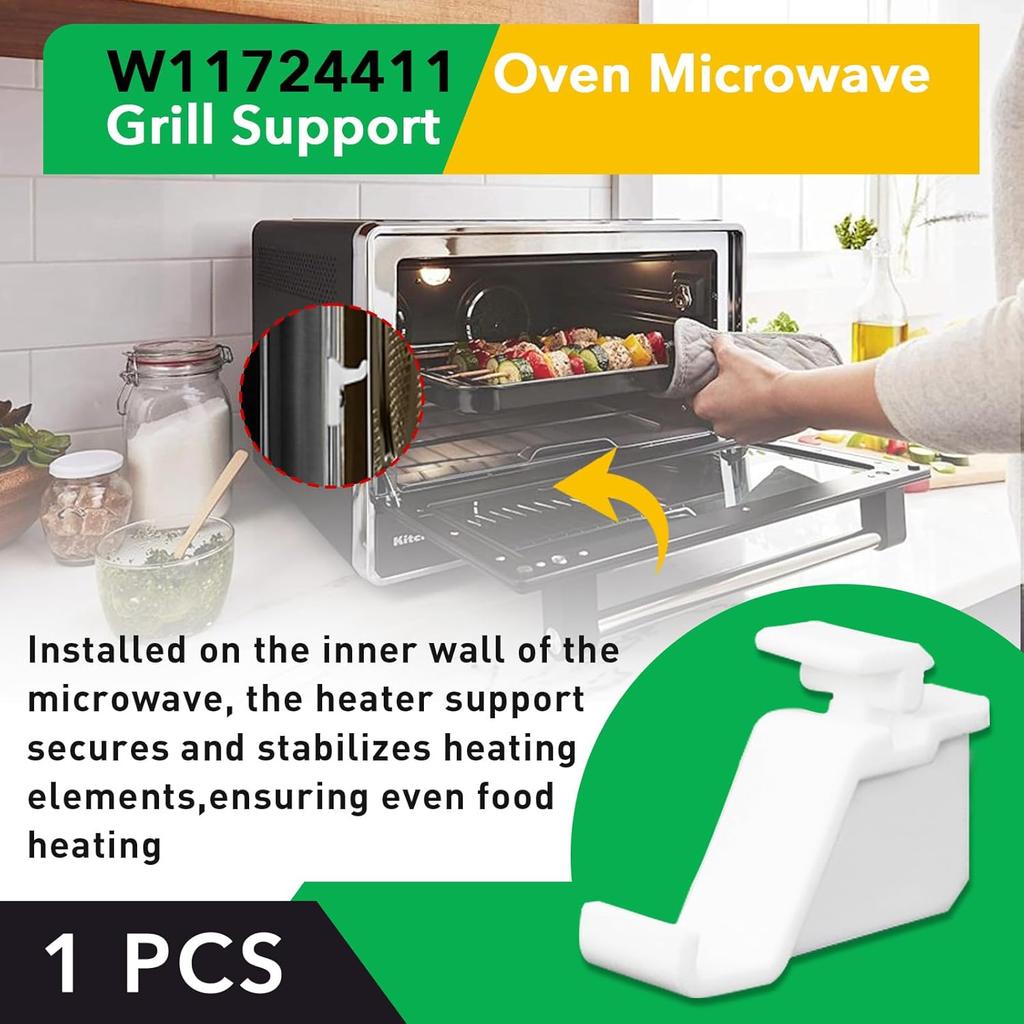 W11724411 W10909479 Oven Microwave Grill Support for KitchenAid Jenn-Air Whirlpool, Replacement Parts W10288008 Microwave Support Bracket, Durable