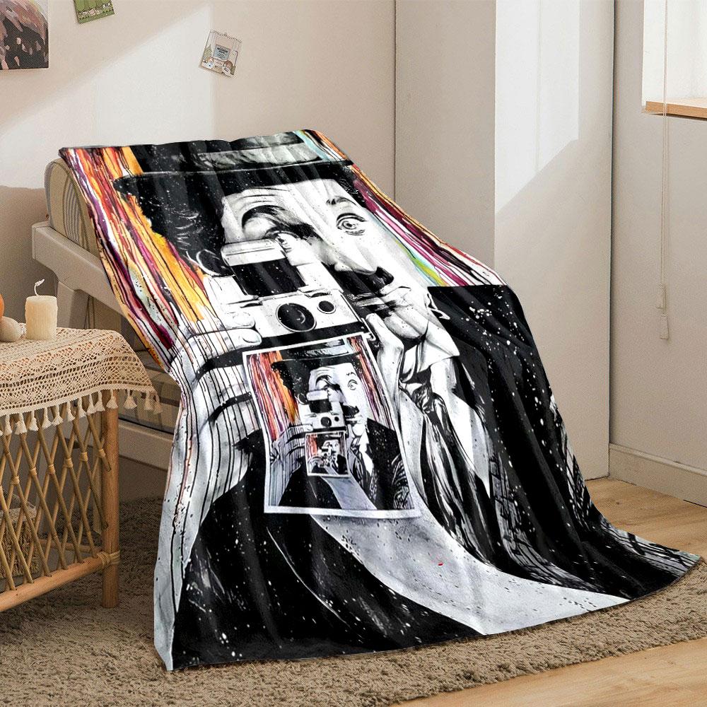 A recursive pattern of a person holding a camera displaying itself. for all seasons blanket lunch break throw gift