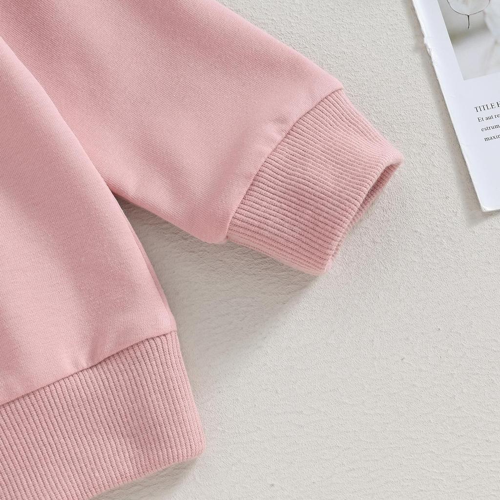 Комплект из двух предметов для маленьких девочек, толстовка с круглым вырезом с длинными рукавами и буквенным принтом, спортивные штаны на эластичной резинке на талии, осенняя одежда