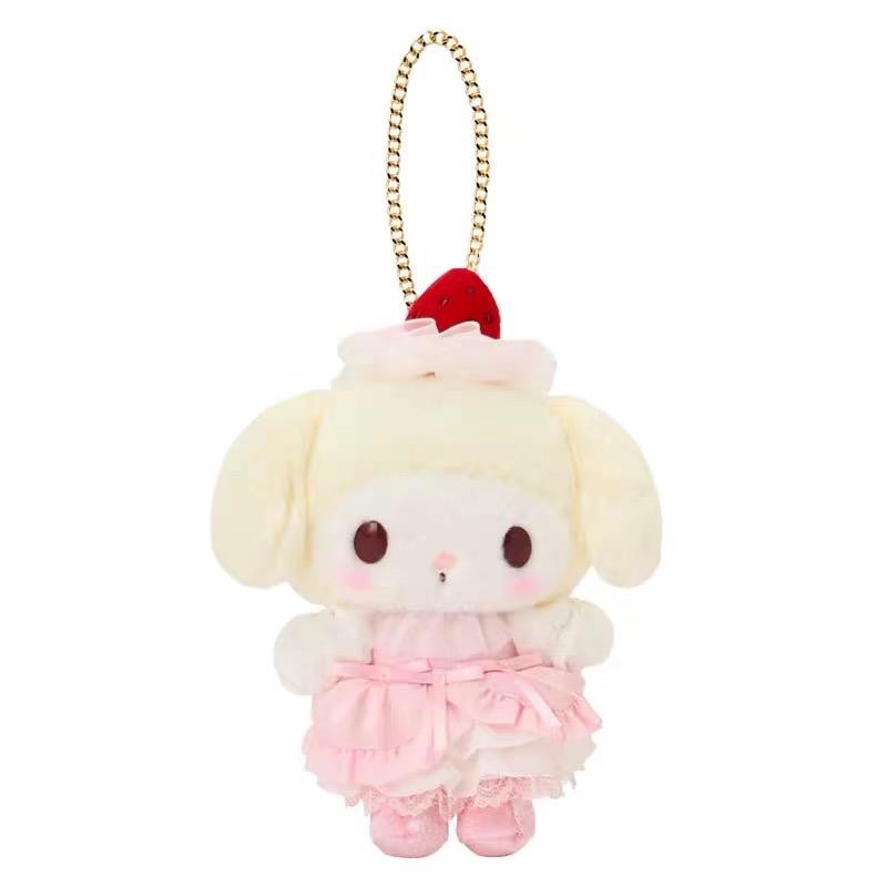 Cartoon Melody Strawberry Cake Sweetheart Plush Doll Pendant White Strawberry Hello Kitty Stuffed Animals toys Hangings
