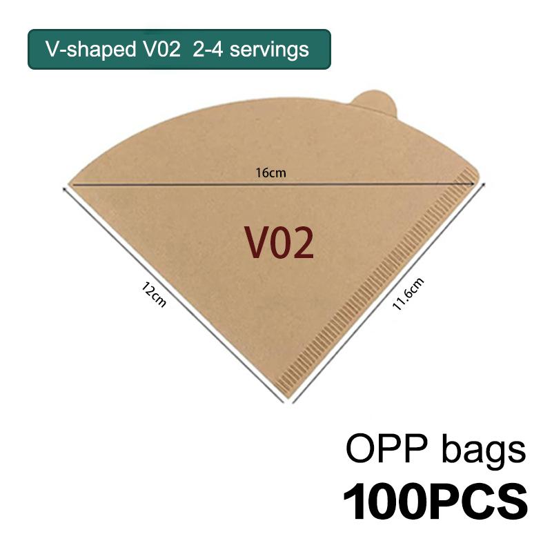 50/100 шт. Бумага для кофейных фильтров V-образной формы Сектор Древесная целлюлоза Капельная бумага Различные размеры Аксессуары для чайного инфузора Инструмент