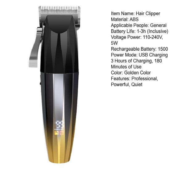 1 комплект, профессиональная электрическая машинка для стрижки волос, регулируемая режущая головка, мощная тихая машинка для стрижки волос для домашнего бритья