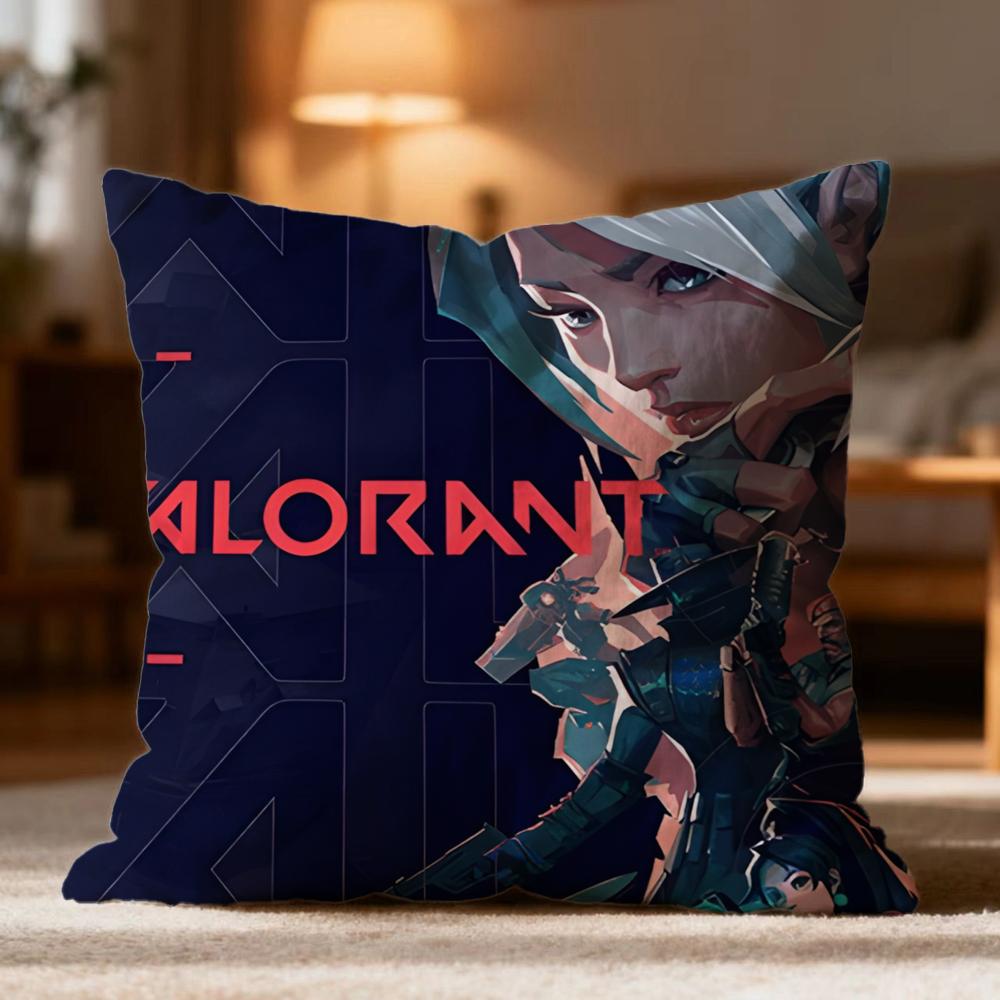 Popular VValorantes Cushion Cover Soft Washable Pillow Case Multi-Scene for Couch Bed Travel Office Use
