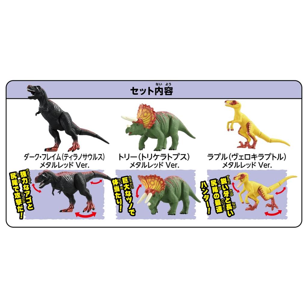 Ania Adventure Continent Ania Kingdom Volcano Dinosaur Set Red (Metal Ver.)