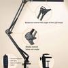 LED Folding Metal Desk Lamp Clip On Light Clamp Long Arm Diming Table Lamp 3 Colors Adjustable For Living Room Reading Computers
