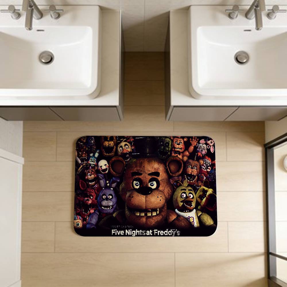 F-FNAF Пять ночей с Фредди Приветственный коврик для входа Моющийся Нескользящий Коврик для гостиной, зоны с диваном и креслами Кухонный Приветственный коврик для двери