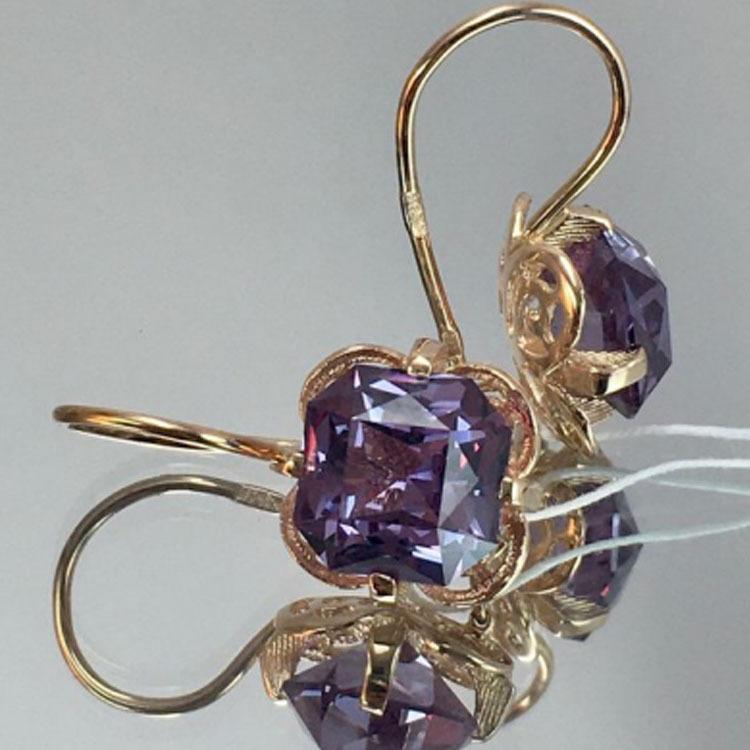 Темпераментные циркониевые серьги, Рубиновые цветы, Многослойная ретро-простота, Серьги-кольца