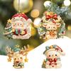 Рождественский автомобильный брелок 2D акриловый брелок Санта Олень Подвесное украшение на зеркало автомобиля Праздничный декор для дома Елки