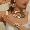 Летние украшения Стильный набор с подвеской с золотой отделкой, серьги, браслеты и ожерелья для всех