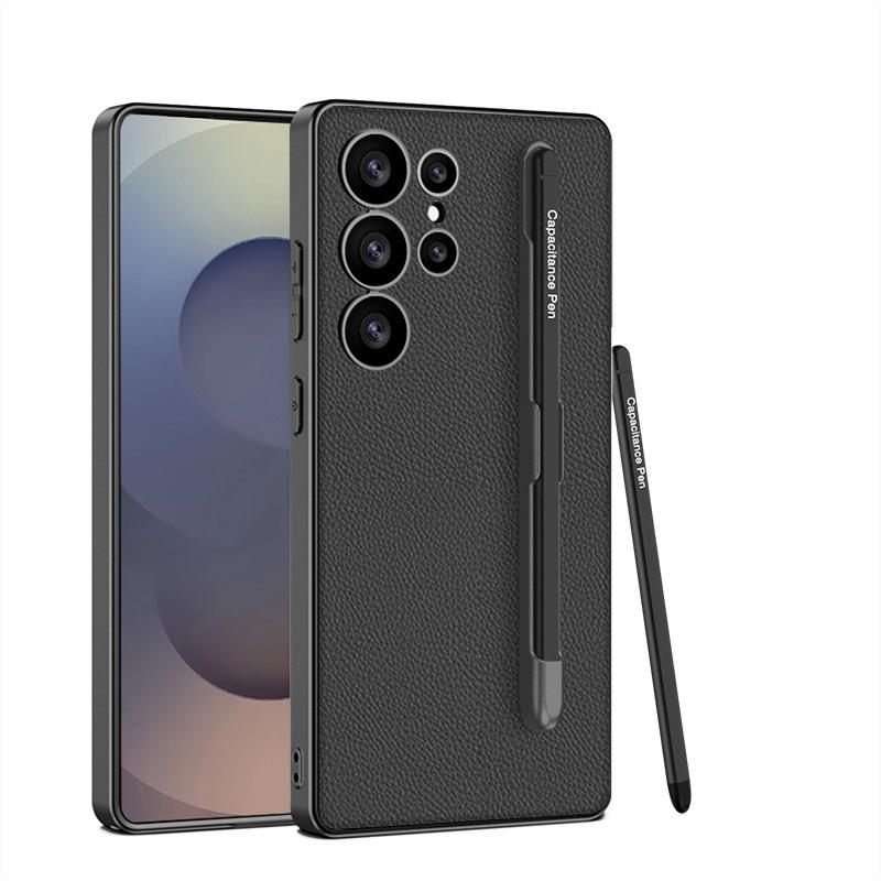 Подходит для чехла для мобильного телефона Samsung S25ultra, кожаный чехол для складного экрана S25edge со слотом для ручки, защитная крышка, кожаный чехол против падения
