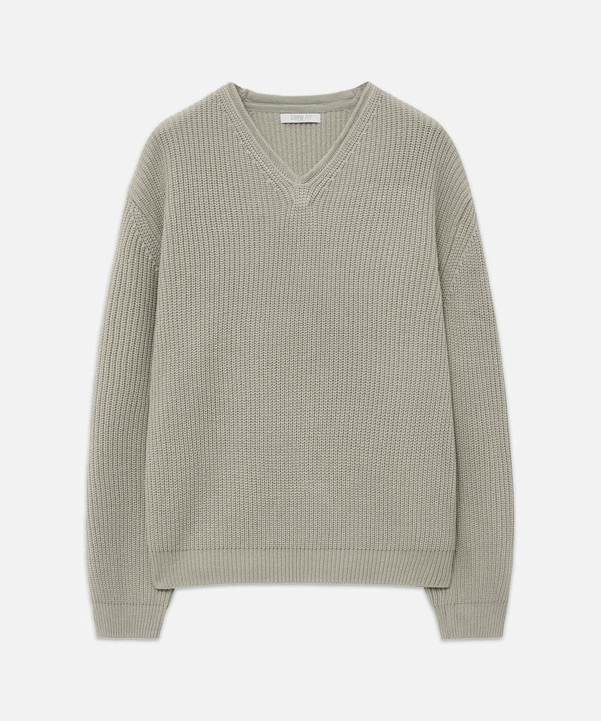 DRAW FIT Cozy V-Neck Pullover Knit [L.Grey]