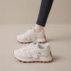 Весна 2025 Женские дышащие белые кроссовки в корейском стиле - Универсальная спортивная повседневная обувь для бега на толстой подошве